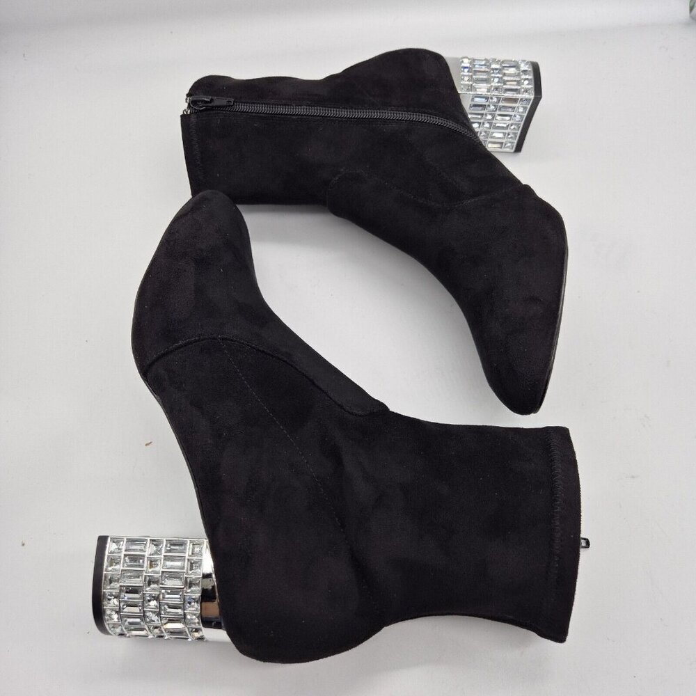 Dune London Optimal Black Bootie Crystal Heels Size 40 US 9